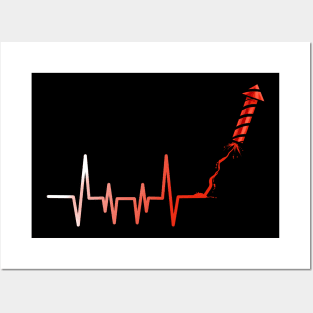 Heartbeat Firework Rocket Posters and Art